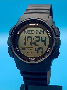 BEEASY Men’s Digital Wristwatch Chrono Timer Backlight Alarm Dual Time Working